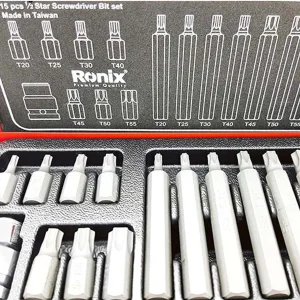 آچار بکس ستاره ای رونیکس مدل RH-2696 مجموعه 15 عددی