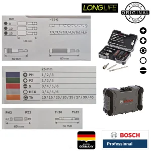 سری پیچ گوشتی و مته مدل 35 - Bit Bosch مجموعه 35 عددی