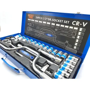 آچار بکس جغجغه ای باس مدل 24PCS-CR-V مجموعه 24 عددی