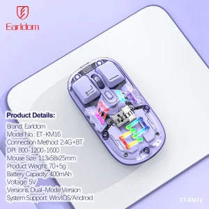 ماوس بی سیم ارلدام مدل DUAL MODE KM16