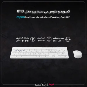کیبورد و ماوس بی سیم رپو مدل 8110M، سوییچ ممبران، Full-Size