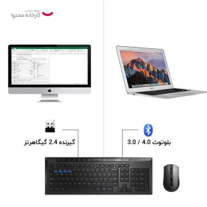 کیبورد و ماوس بیسیم رپو مدل 8200G
