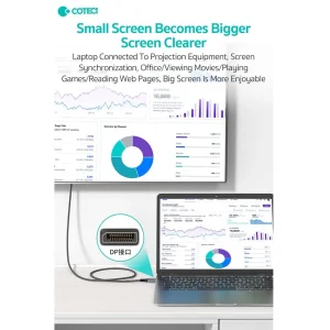 کابل Display Port به HDMI یوسمز مدل 87406 طول 3 متر