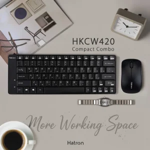 کیبورد و ماوس بی سیم هترون مدل HKCW420