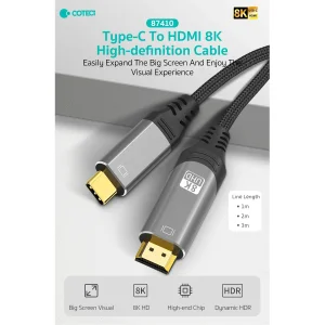 کابل تبدیل HDMI به USB-C کوتتسی مدل 87410 طول 2 متر