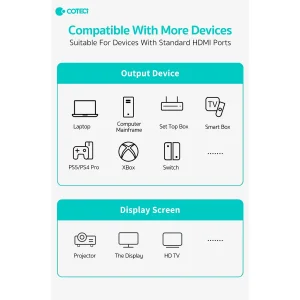 کابل تبدیل HDMI به USB-C کوتتسی مدل 87410 طول 2 متر
