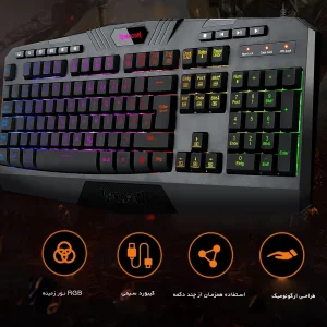 کیبورد و ماوس مخصوص بازی ردراگون مدل S101BA به همراه هدفون و ماوس پد