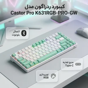 کیبورد مخصوص بازی ردراگون مدل Castor Pro K631RGB-PRO-GW