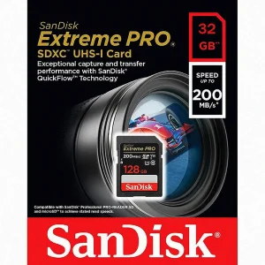 کارت حافظه SDXC سن دیسک مدل Extreme Pro V30 کلاس 10 استاندارد UHS-I U3 سرعت 200mbps ظرفیت 32 گیگابایت