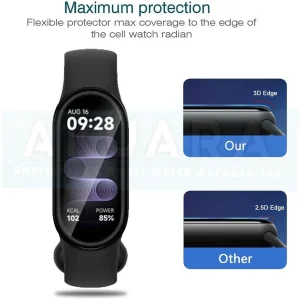 محافظ صفحه نمایش آکوآرا مدل PMMA مناسب برای ساعت هوشمند شیائومی Mi Band 5 12mm بسته سه عددی