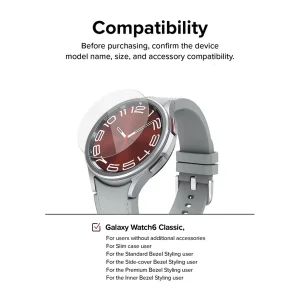 محافظ صفحه نمایش راینو مدل R-Glass مناسب برای مچ بند هوشمند سامسونگ Galaxy Watch 6 Classic 43mm