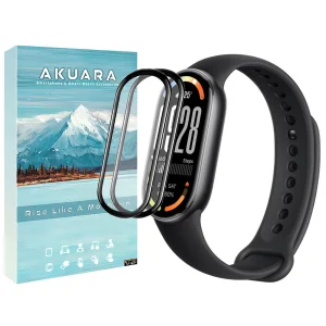 محافظ صفحه نمایش آکوآرا مدل PMMA مناسب برای ساعت هوشمند شیائومی Mi Band 10 بسته دو عددی