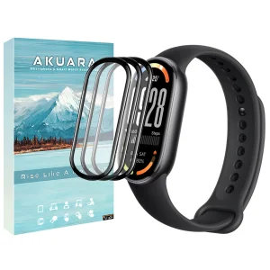 محافظ صفحه نمایش آکوآرا مدل PMMA مناسب برای ساعت هوشمند شیائومی Mi Band 10 بسته سه عددی