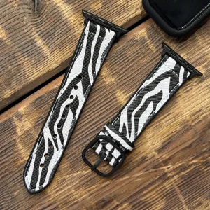 بند آکوآرا مدل Zebra Leather مناسب برای اپل واچ 42 میلیمتری سری 10/11