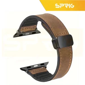 بند اسپریگ مدل Magnetic Soft Leather GLS مناسب برای اپل واچ 44 میلی متری سری 4/5/6/SE/SE2/SE3 به همراه کاور