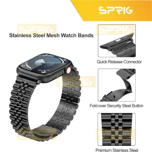 بند اسپریگ مدل 5Bead RLX مناسب برای اپل واچ سری 7/8/9 سایز 41 میلی متری