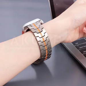 بند آکوآرا مدل Acero Magnet مناسب برای اپل واچ 42/44/45/49 میلیمتری سری Se/1/2/3/4/5/6/7/8/9/Ultra/Ultra2/Ultra3