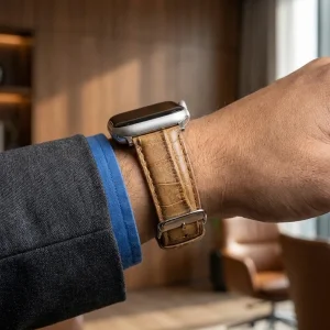 بند اسپریگ مدل Croco Leather مناسب برای اپل واچ 46 میلی متری سری 10/11