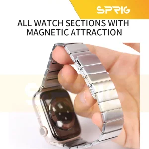 بند استیل اسپریگ مدل Magnetic Link مناسب برای اپل واچ سری Se/1/2/3/4/5/6/7/8/9/Ultra/Ultra2 سایز 42/44/45 میلی متری