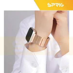 بند استیل اسپریگ مدل Magnetic Link مناسب برای اپل واچ سری Se/1/2/3/4/5/6/7/8/9/Ultra/Ultra2 سایز 42/44/45 میلی متری