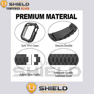 بند آلتیمیت شیلد مدل 3Bid-Cover-UL مناسب برای اپل واچ Series 8 Aluminum 45mm / Series 7 Aluminum 45mm به همراه کاور