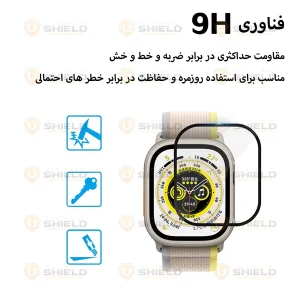محافظ صفحه نمایش آلتیمیت شیلد مدل Film Protector UL مناسب برای اپل واچ Ultra سایز 49 میلی متری
