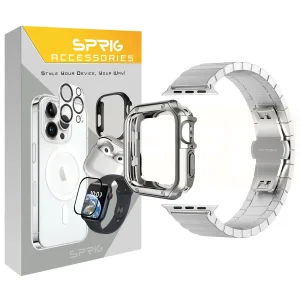 بند اسپریگ مدل Simple Link Lux مناسب برای اپل واچ سری 7/8/9 سایز 41mm به همراه کاور
