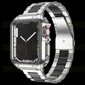 بند اسپریگ مدل 3Bead SLV-BK مناسب برای اپل واچ Series 7 Aluminum 45mm / Series 8 Aluminum 45mm / Series 9 Aluminum 45mm به همراه کاور