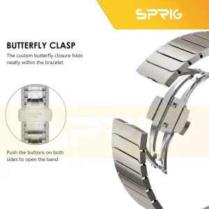 بند اسپریگ مدل Butterfly Link مناسب برای اپل واچ Series 7 45mm / Series 8 45mm / Series 9 45mm
