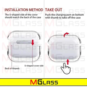 کاور ام‌گلس مدل Clear-MG مناسب برای کیس اپل ایرپاد Airpods Pro