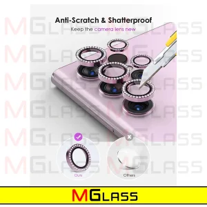 محافظ لنز دوربین ام‌گلس مدل Diamond-Ring-MG مناسب برای گوشی موبایل سامسونگ Galaxy S24 Ultra