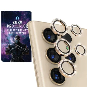 محافظ لنز رینگی دوربین زیرو مدل Diamond-Ring مناسب برای گوشی موبایل سامسونگ Galaxy S23 Ultra
