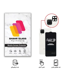 محافظ لنز دوربین شهر گلس مدل 2SFA مناسب برای گوشی موبایل سامسونگ Galaxy A22 4G به همراه محافظ صفحه نمایش