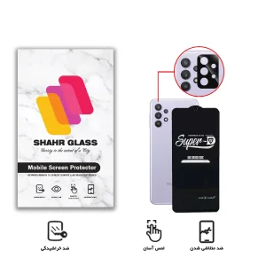 محافظ لنز دوربین شهر گلس مدل 2SFA مناسب برای گوشی موبایل سامسونگ Galaxy A32 4G به همراه محافظ صفحه نمایش