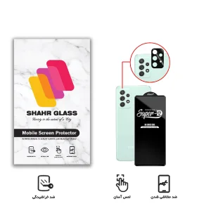 محافظ لنز دوربین شهر گلس مدل 2SFA مناسب برای گوشی موبایل سامسونگ Galaxy A52 به همراه محافظ صفحه نمایش