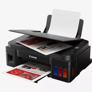 پرینتر کانن رنگی سه کاره با چاپ جوهرافشان مدل PIXMA G3410، سایز چاپ A4، قابلیت‌ اتصال به WiFi، چاپ بدون حاشیه، مجهز به مخزن جوهر