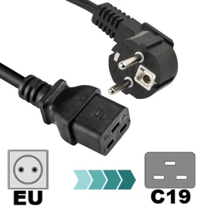 کابل برق 3 پین سرور منبع تغذیه بافو مدل EU-C19 3Cx1.5MM طول 2 متر