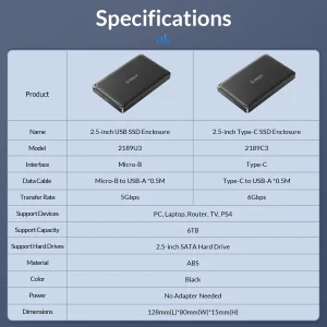 قاب هارددیسک اکسترنال 2.5 اینچی اوریکو مدل 2189U3-V1