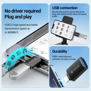 مبدل OTG USB به لایتنینگ سلبریت مدل CA-08
