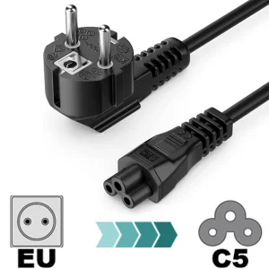 کابل برق سه پین منبع تغذیه لپ تاپ بافو مدل EU-C5 3Cx1.5MM طول 1.5 متر