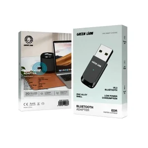 مبدل بلوتوثی گرین لاین مدل  Green Lion Zinc Alloy Shell Bluetooth Adapter GNBLTADAPBK
