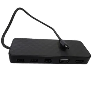 مبدل USB-C به HDMI / VGA / LAN / USB-C / USB-A اچ پی مدل Travel Dock