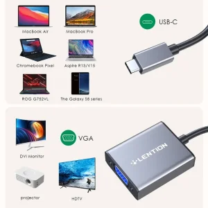 مبدل USB-C به VGA لنشن مدل UC-1080VGA
