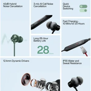 هدفون بلوتوثی وان پلاس مدل ML SWEAT Z2 RATING NECKBAND