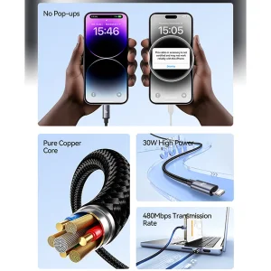کابل تبدیل USB-C به لایتنینگ یوسمز مدل SJ770 طول 1 متر