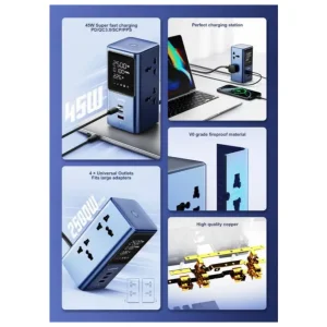 شارژر رومیزی 45 وات 7 پورت الدینیو مدل Ldnio SC2 به همراه کابل برق