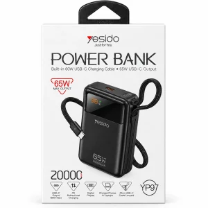 پاور بانک 65 وات یسیدو مدل YP97 PD ظرفیت 20000 میلی آمپر ساعت