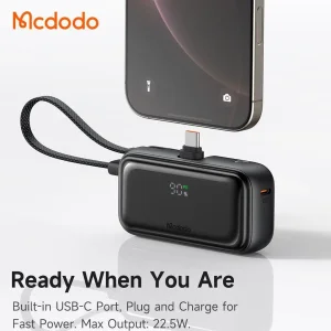 پاوربانک 22.5 وات مک دودو مدل MC-776 ظرفیت 5000 میلی‌آمپر‌ساعت به همراه کابل USB-C به USB-C