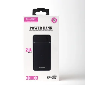 پاوربانک کلومن مدل KP-017 ظرفیت 20000 میلی آمپر ساعت به همراه کابل MICROUSB / USB-C/ لایتنینگ