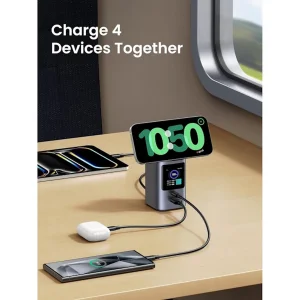 پاور بانک بی سیم 145 وات یوگرین مدل 35527 ظرفیت 20000 میلی آمپر ساعت همراه با کابل USB-C